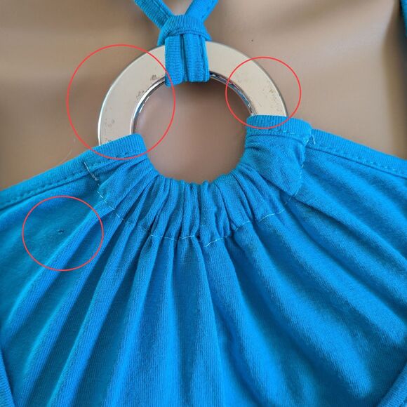 Vintage Y2K Micro Mini Dress Floral Halter Drop Waist Trashy Ruffle Top Small - Picture 7 of 12